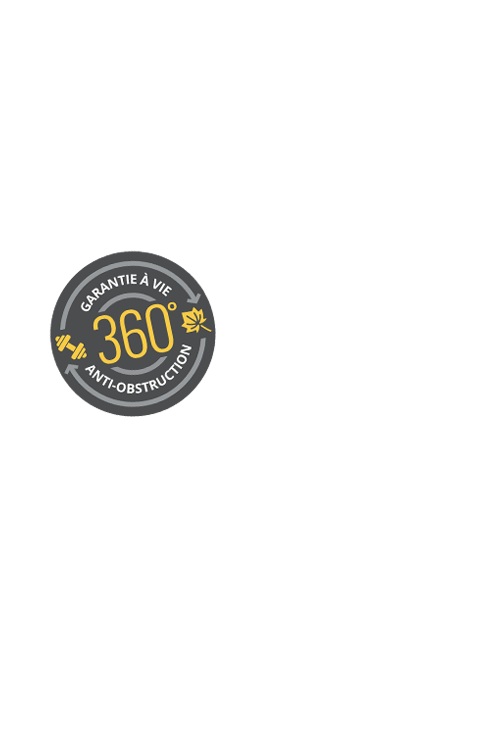 Clog-free 360 lifetime warranty